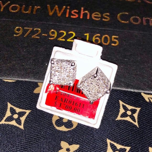 .90ct Real Diamond cube earrings CERTIFIED REAL !! - Picture 4 of 10